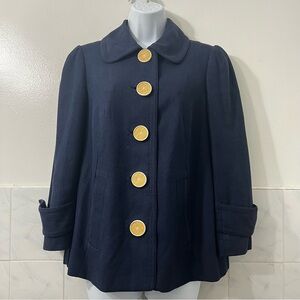 Lilly Pulitzer 3/4 Sleeve Coat Jacket 4 Linen Preppy Academia Coastal Career